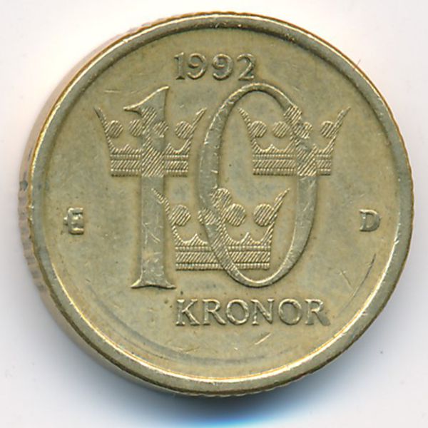 Швеция, 10 крон (1992 г.)