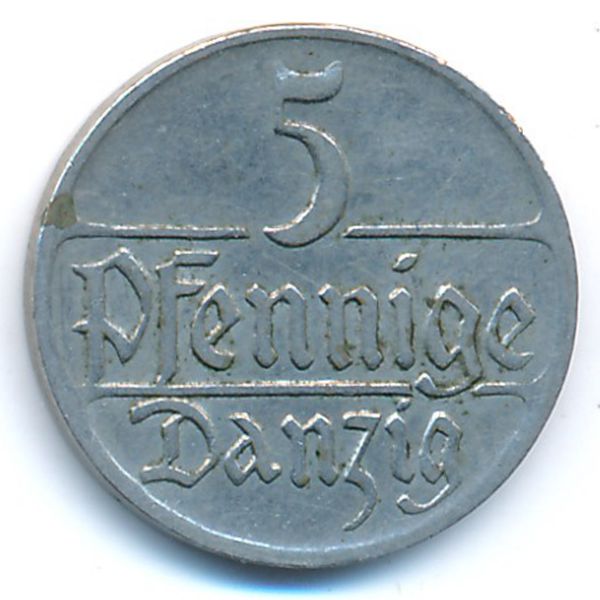 Данциг, 5 пфеннигов (1923 г.)