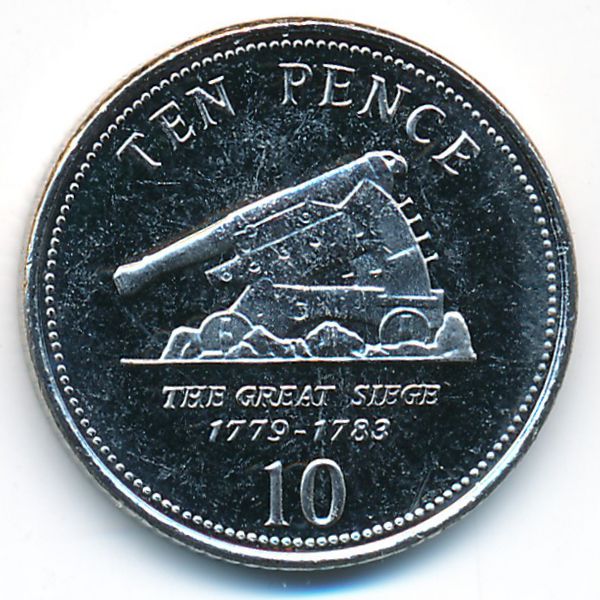 Гибралтар, 10 пенсов (2010 г.)