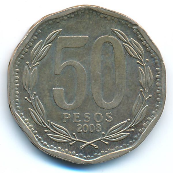 Чили, 50 песо (2008 г.)