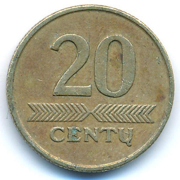 Литва, 20 центов (1997 г.)