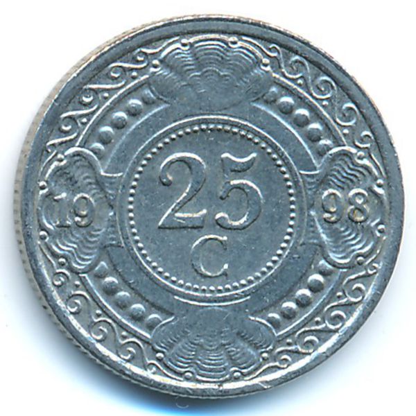 Антильские острова, 25 центов (1998 г.)