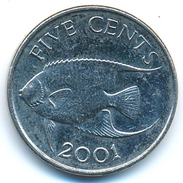 Бермудские острова, 5 центов (2001 г.)
