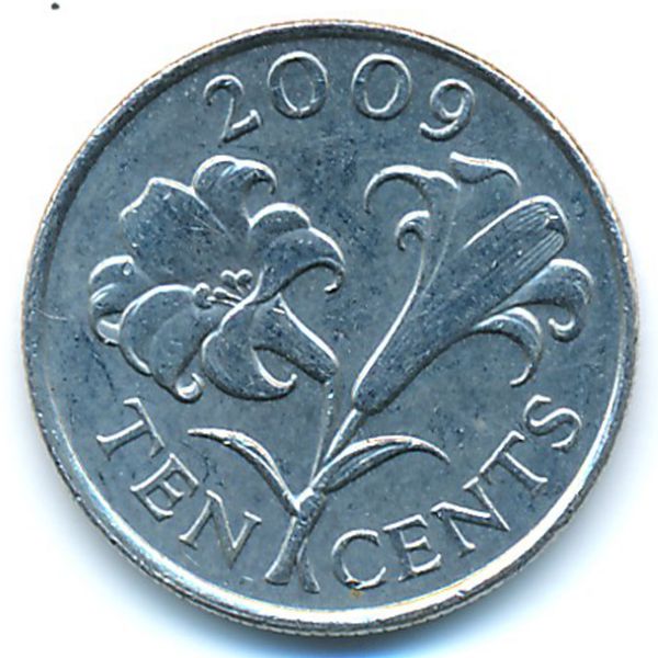 Бермудские острова, 10 центов (2009 г.)