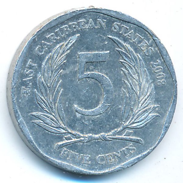 Восточные Карибы, 5 центов (2008 г.)