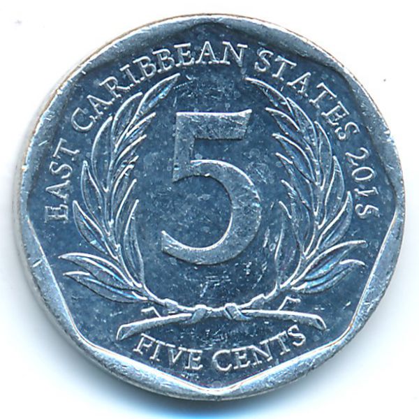 Восточные Карибы, 5 центов (2015 г.)