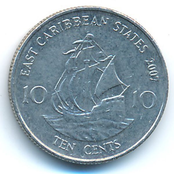 Восточные Карибы, 10 центов (2007 г.)