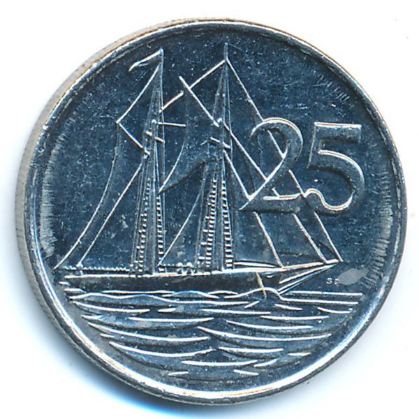 Каймановы острова, 25 центов (1996 г.)