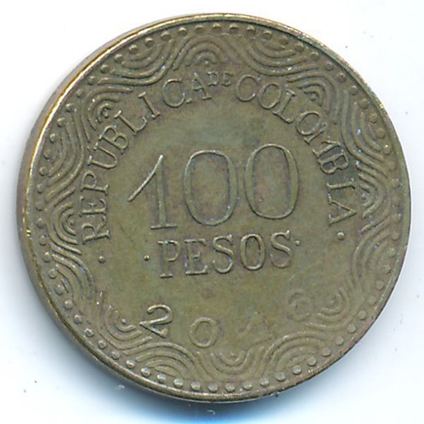 Колумбия, 100 песо (2016 г.)