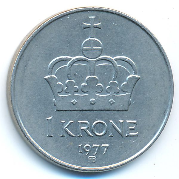 Норвегия, 1 крона (1977 г.)