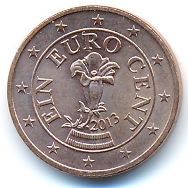 Австрия, 1 евроцент (2013 г.)