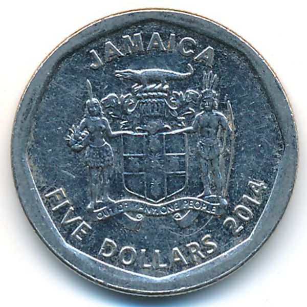 Ямайка, 5 долларов (2014 г.)