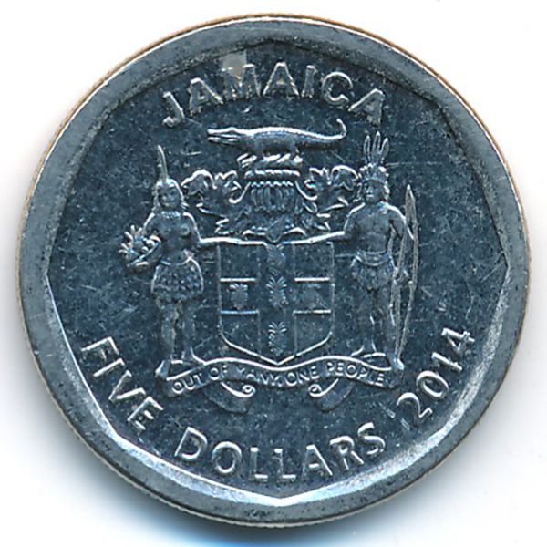 Ямайка, 5 долларов (2014 г.)