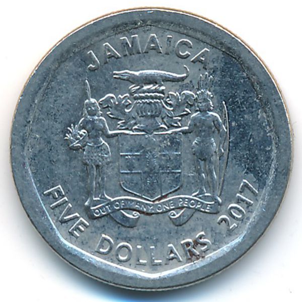 Ямайка, 5 долларов (2017 г.)