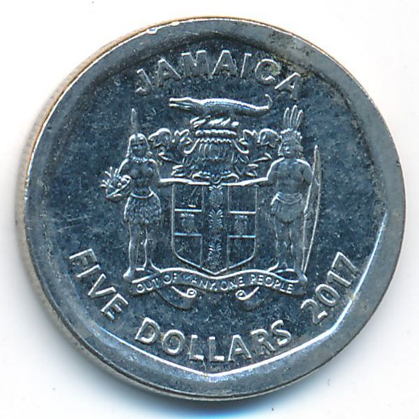 Ямайка, 5 долларов (2017 г.)