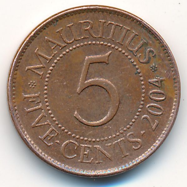 Маврикий, 5 центов (2004 г.)