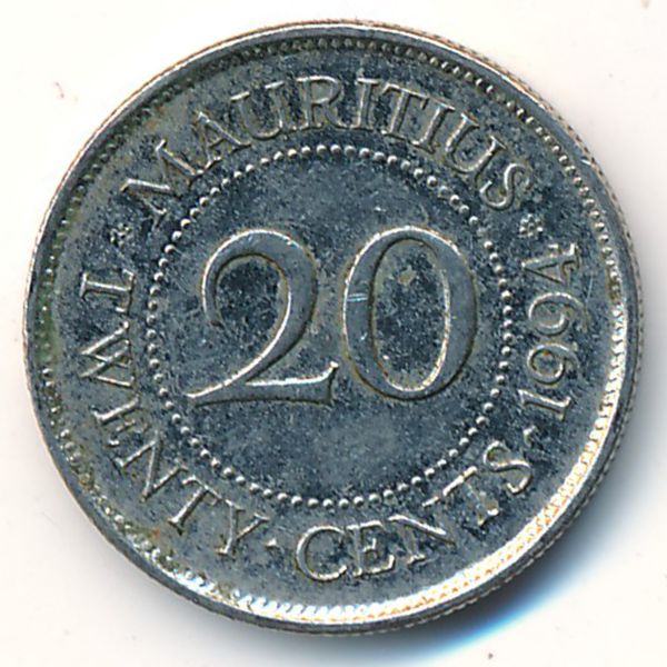 Маврикий, 20 центов (1994 г.)