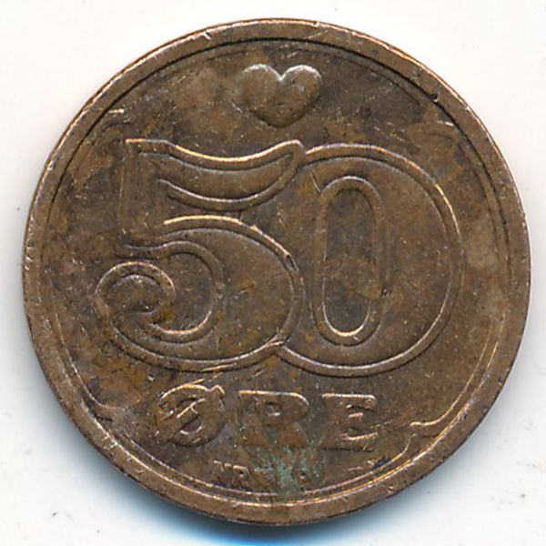 Дания, 50 эре (1989 г.)