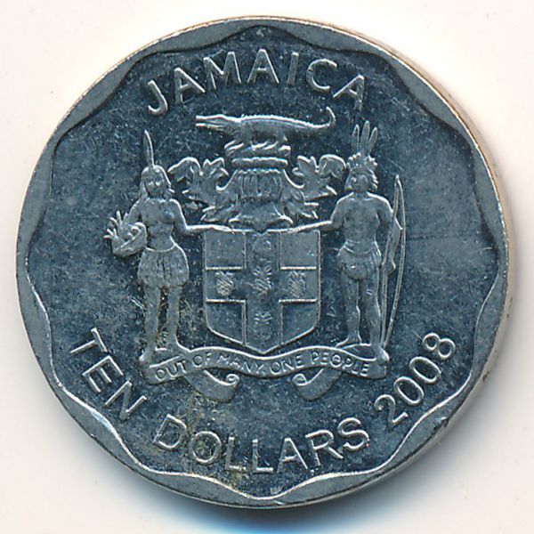 Ямайка, 10 долларов (2008 г.)