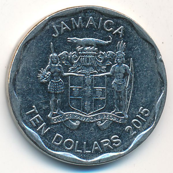 Ямайка, 10 долларов (2015 г.)