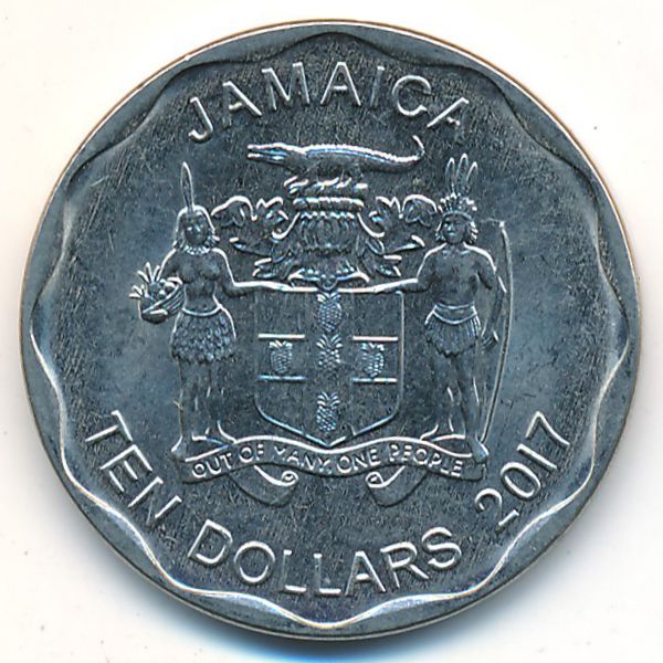 Ямайка, 10 долларов (2017 г.)