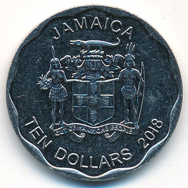 Ямайка, 10 долларов (2018 г.)