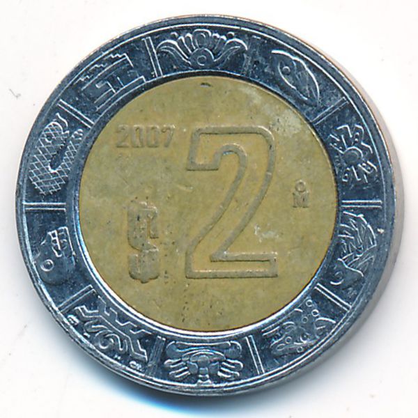Мексика, 2 песо (2007 г.)
