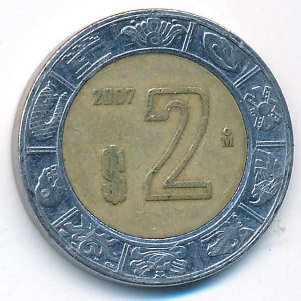 Мексика, 2 песо (2007 г.)