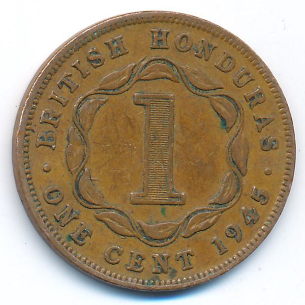Британский Гондурас, 1 цент (1945 г.)