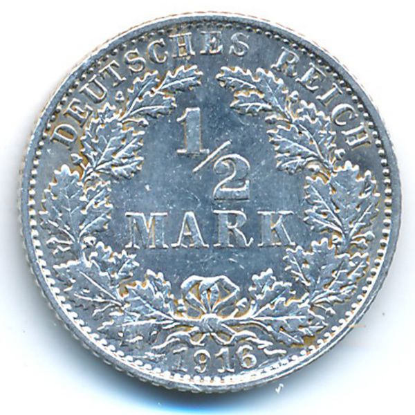 Германия, 1/2 марки (1916 г.)