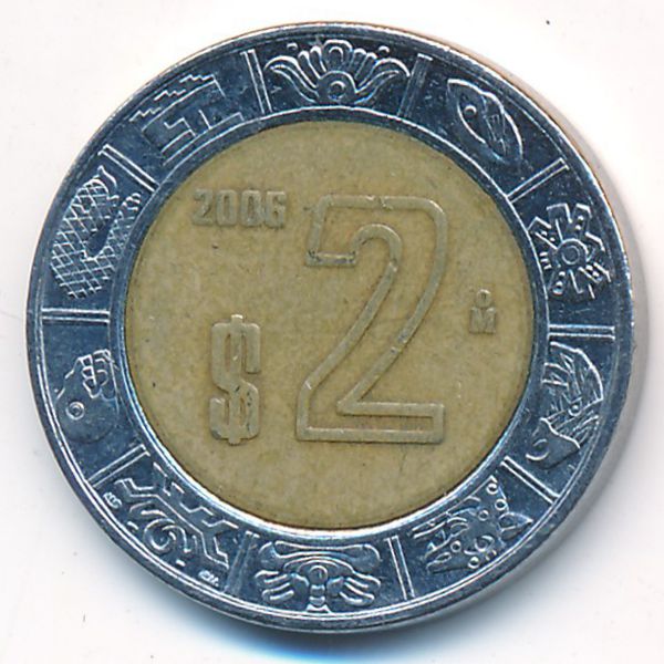 Мексика, 2 песо (2006 г.)
