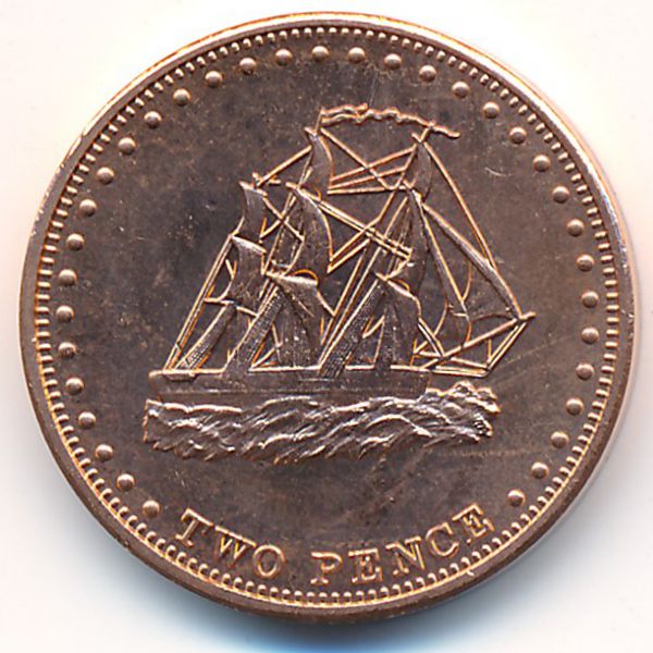 Остров Гоф., 2 пенса (2009 г.)