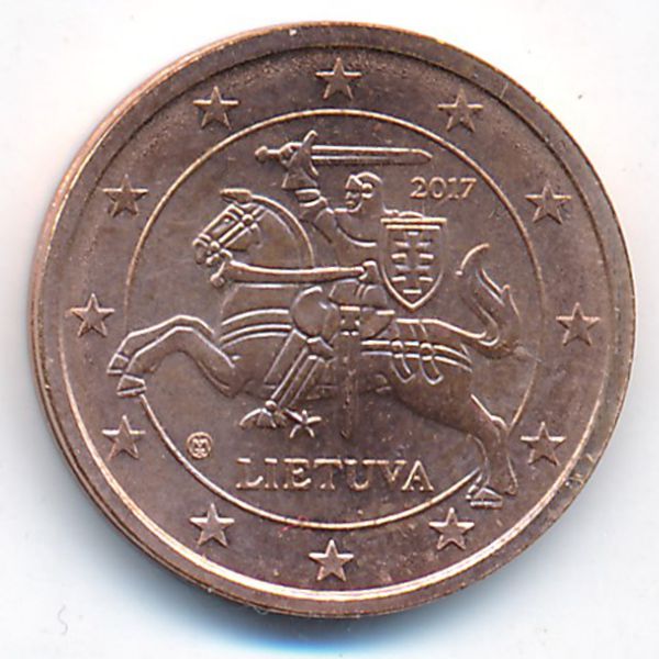Литва, 2 евроцента (2017 г.)
