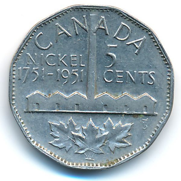 Канада, 5 центов (1951 г.)
