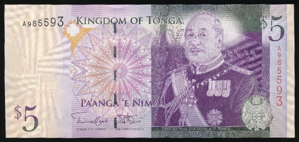 Тонга, 5 паанга (2009 г.)
