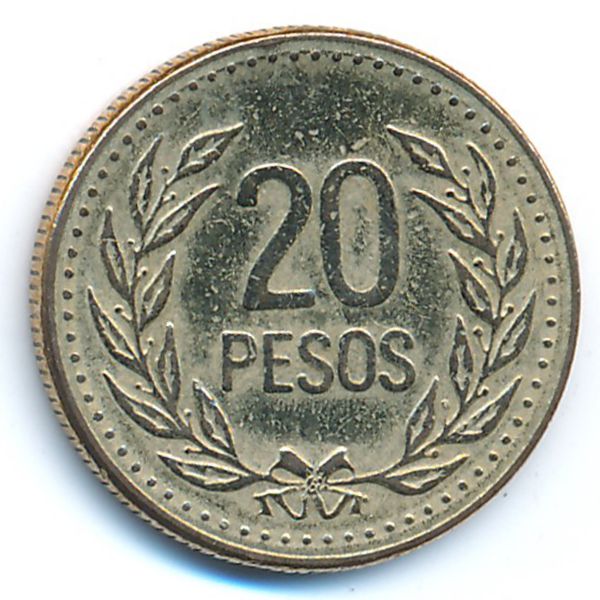 Колумбия, 20 песо (1990 г.)