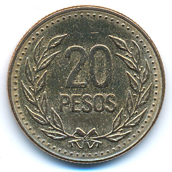 Колумбия, 20 песо (1990 г.)