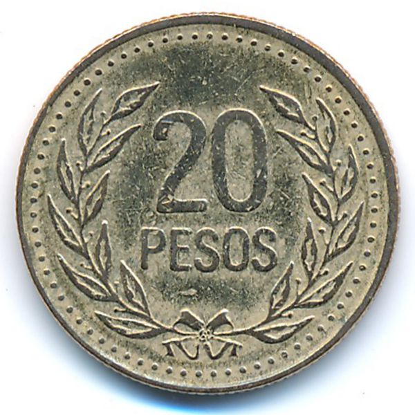 Колумбия, 20 песо (1991 г.)