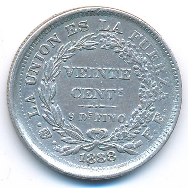 Боливия, 20 сентаво (1888 г.)