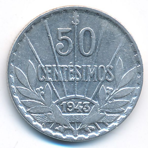 Уругвай, 50 сентесимо (1943 г.)