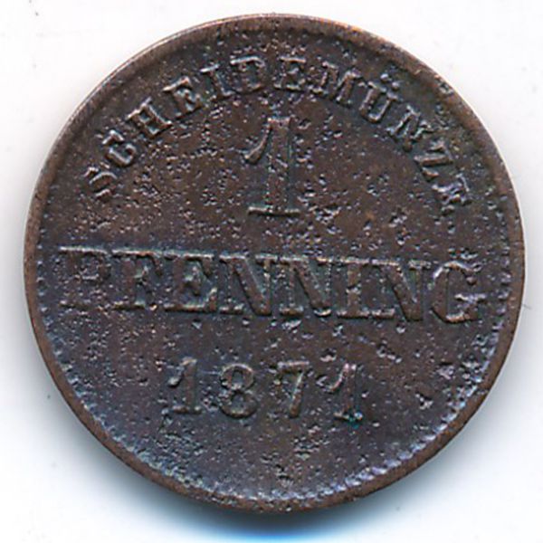 Бавария, 1 пфеннинг (1871 г.)