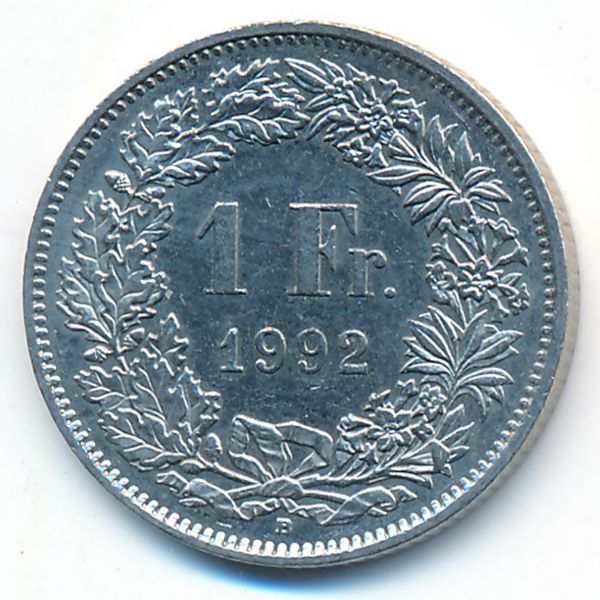 Швейцария, 1 франк (1992 г.)