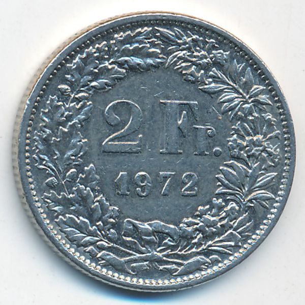 Швейцария, 2 франка (1972 г.)