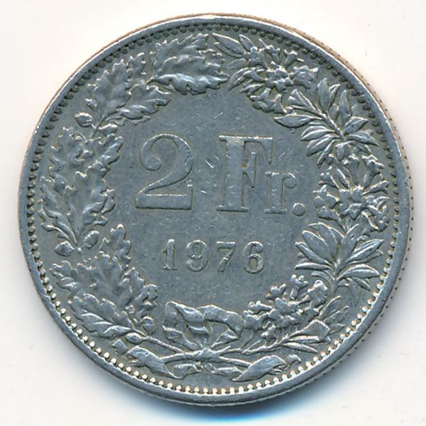 Швейцария, 2 франка (1976 г.)