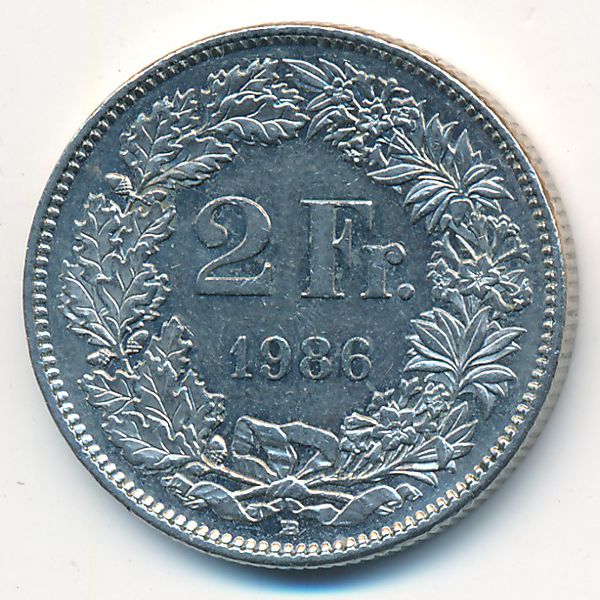 Швейцария, 2 франка (1986 г.)