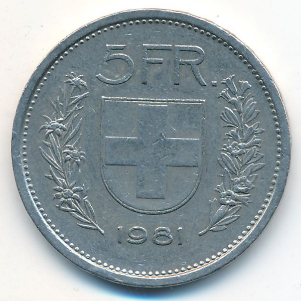 Швейцария, 5 франков (1981 г.)