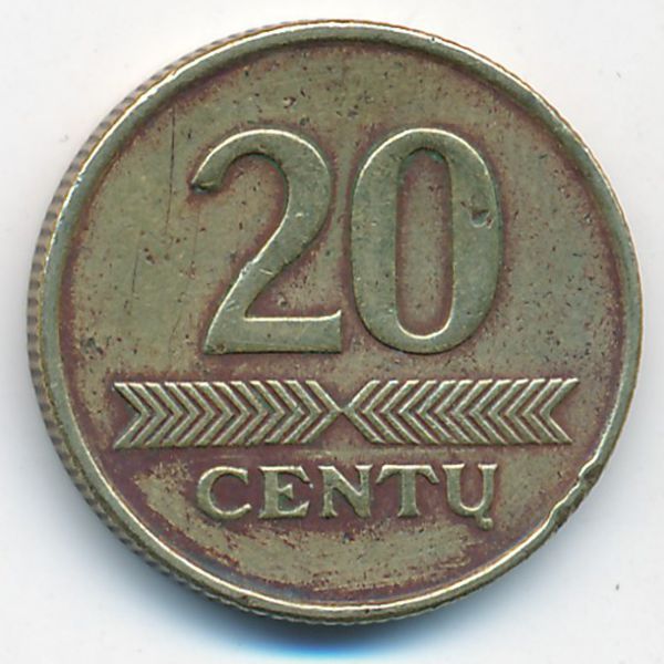 Литва, 20 центов (1997 г.)