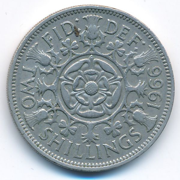 Великобритания, 2 шиллинга (1966 г.)