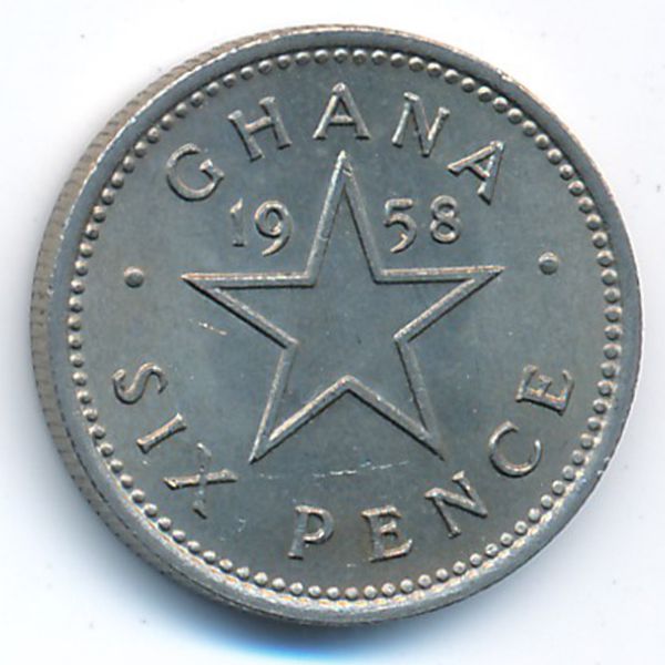 Гана, 6 пенсов (1958 г.)