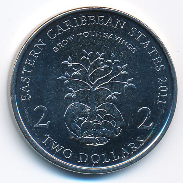 Восточные Карибы, 2 доллара (2011 г.)